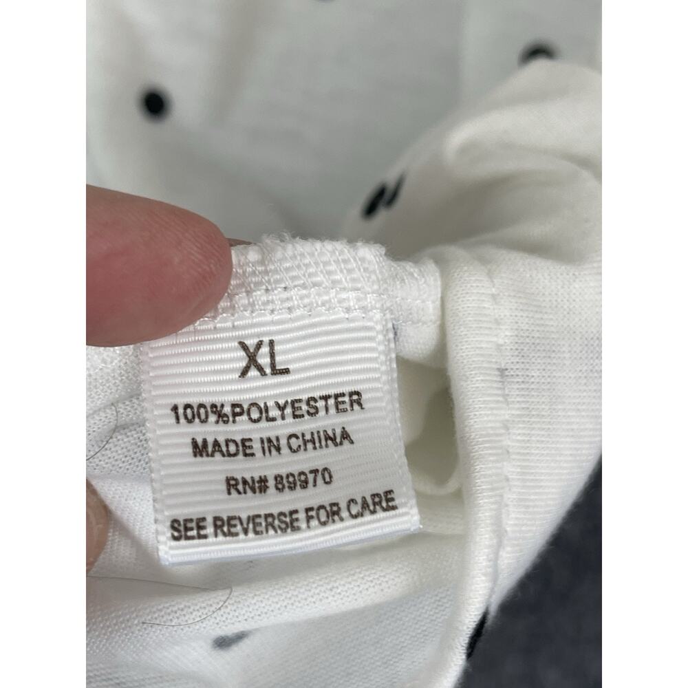 Eden & Olivia Top Women's XL White Black Poka dots Dutton Down Tye Waist - Picture 5 of 9